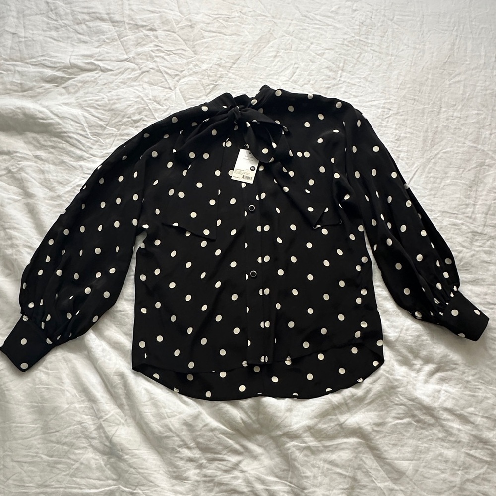 Zimmermann Black and White Polka Dot Blouse